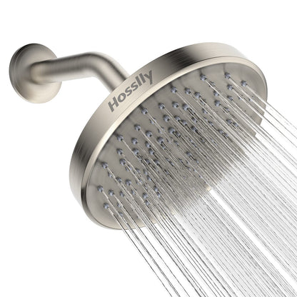 HOSSLLY Rainfall Shower Head High Pressure 360掳 Adjustable - Matte Black
