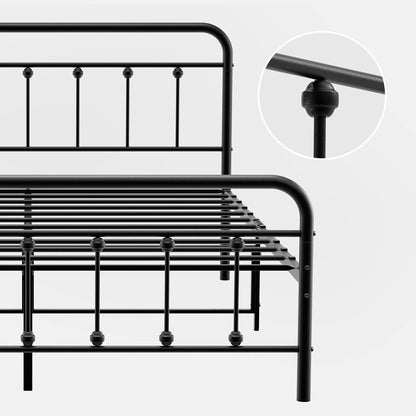IDEALHOUSE Queen Size Metal Bed Frame with Victorian Headboard