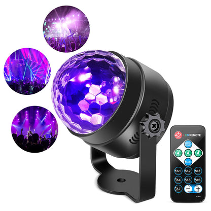 GARVEE 1PC UV Black Light 6W LED Disco Ball Party Lights