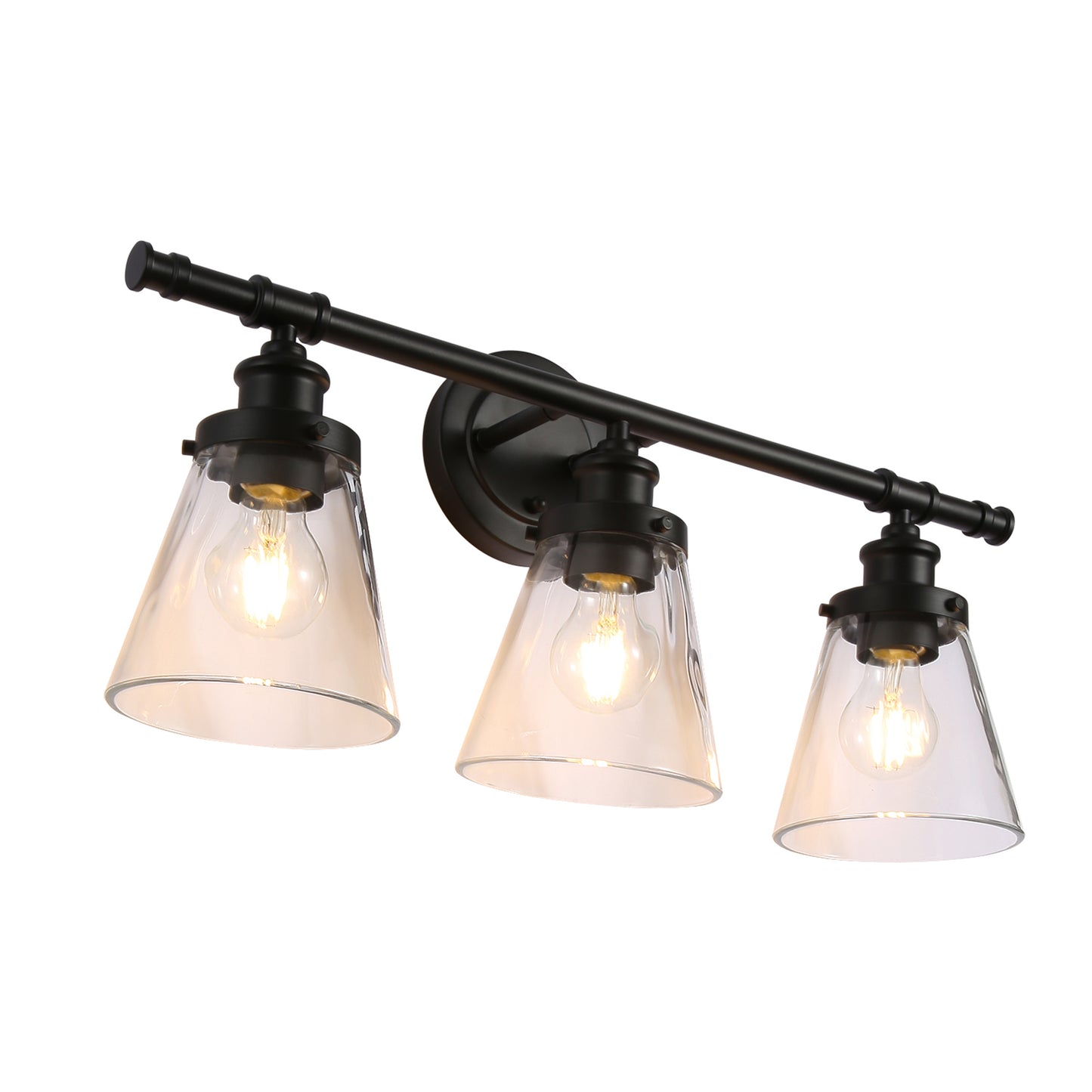 3-Light Black Vanity Light