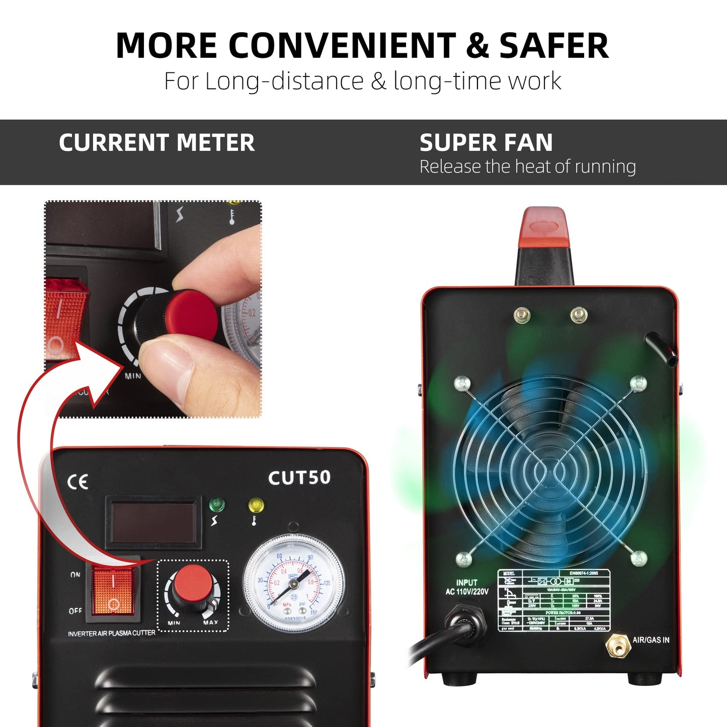 GARVEE Plasma Cutter 50Amp Non-Touch Portable Cutting Machine